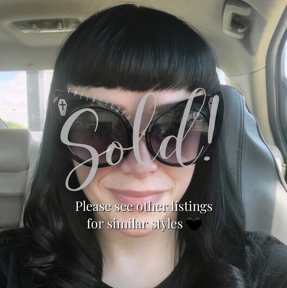 Goth Elton John Custom Cat Eye Sunglasses Black